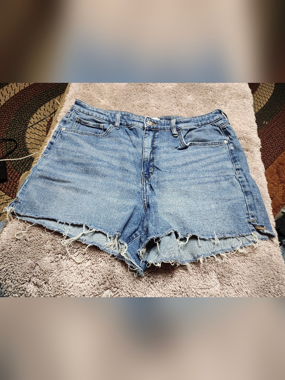 Classic Wonderly Denim High-Rise Distressed Denim Shorts - Light Blue